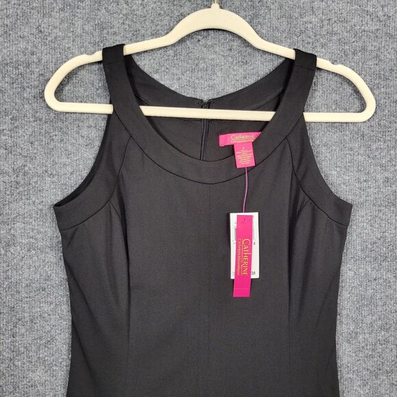 NWT CATHERINE MALANDRINO Black Sleeveless Fit & Flare Cocktail Dress SIZE 8 - Picture 4 of 12